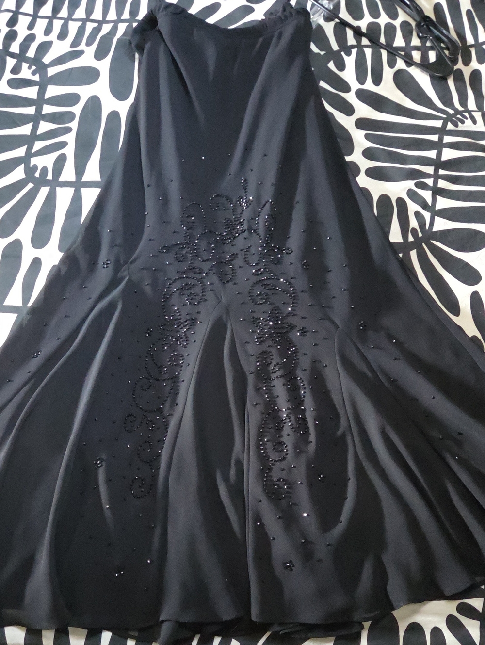 R&M Richards Black Beaded Prom Gown